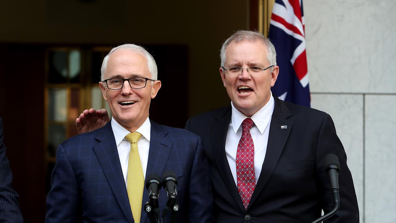 Then Treasurer Scott Morrison said on the eve of 2018’s leadership challenge that he was ‘ambitious’ for then Prime Minister Malcolm Turnbull. Picture: Kym Smith