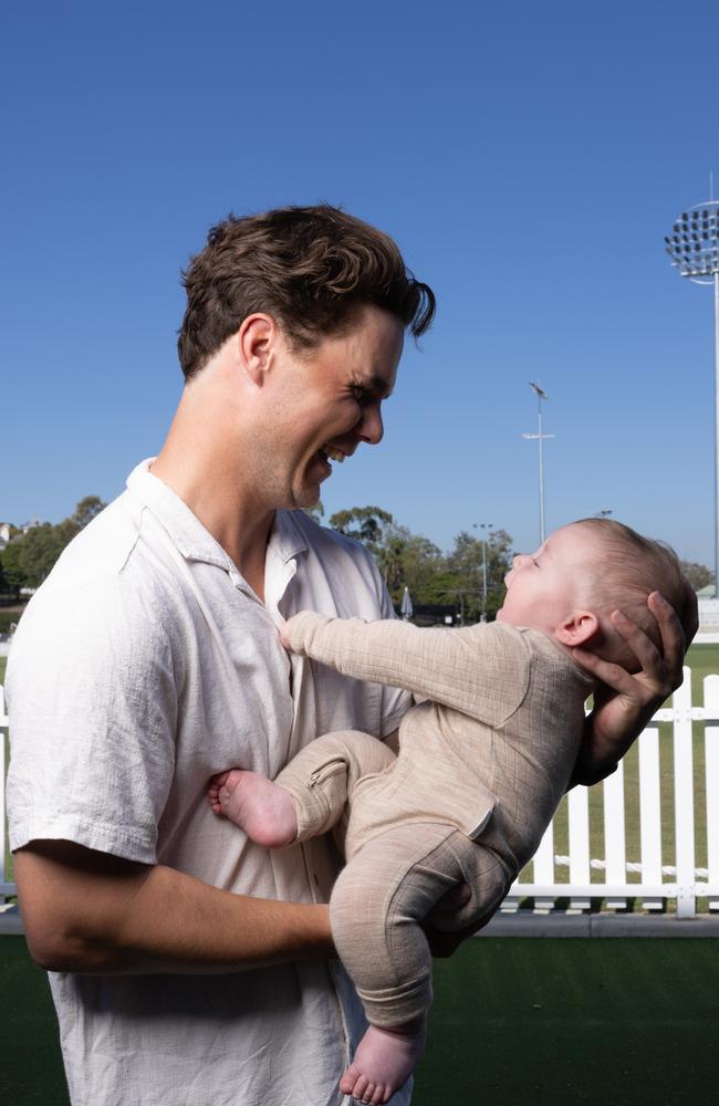 Mitch Swepson and son Beau for Father's Day. Picture: David Kelly