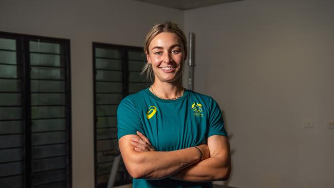 Mariah Williams as the Olympians visit Katherine High School as part of the Olympics Unleashed program. Picture: Pema Tamang Pakhrin