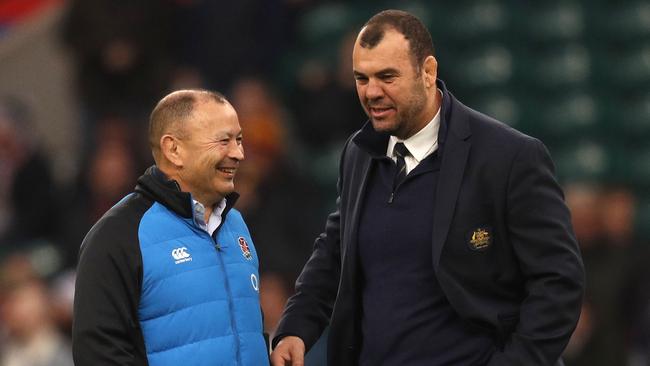 Eddie Jones has the wood over Cheika. Picture: Adrian Dennis/AFP