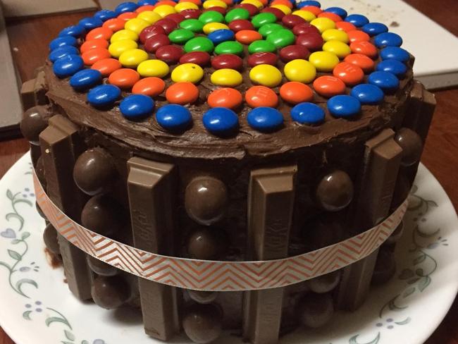 Emma Malley went all out on the chocolate decorations to embellish her $5 cakes.