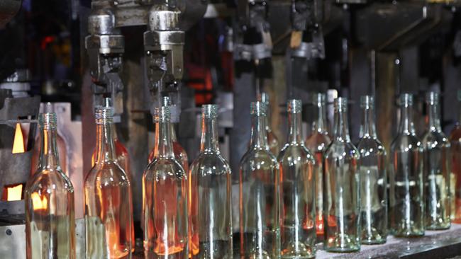 Glass bottle production at Orora Group’s manufacturing facility in South Australia.