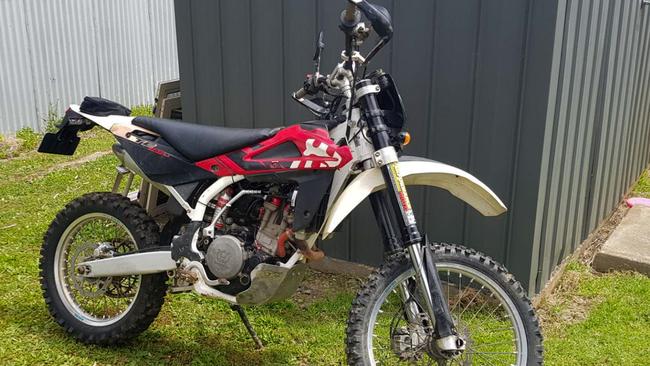 The motorbike that was stolen from Chris Hoffman’s backyard.