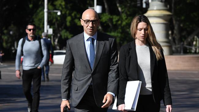 Moses Obeid (centre) arrives at the NSW Supreme Court in Sydney. Picture: Joel Carrett