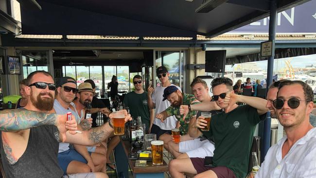 Staff from All About Cabinets, Coomera were disappointed to find their planned Christmas party at McLaren's Landing was cancelled. Photo: Michael Saunders.