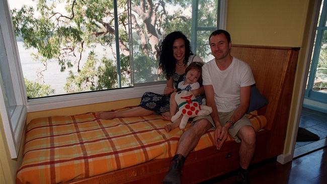 Flashback: Beers relaxes with wife Jodie and daughter Lucy-Mae at their Hawkesbury River home.