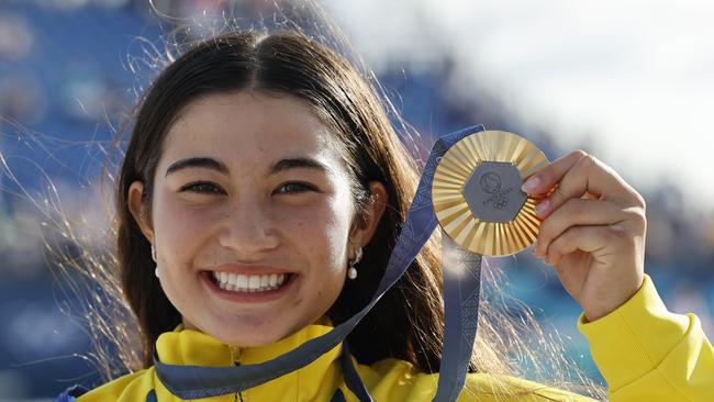 NCA. PARIS FRANCE. 2024 OLYMPIC GAMES. August 6 2024 -   Womens skatepark final. Australias Arisa Trew wins gold in the skatepark final  . Pic: Michael Klein