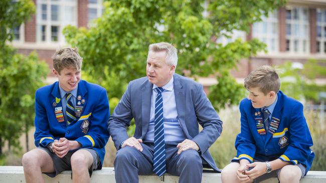 Education Minister Jeremy Rockliff at New Town High School. Mobile phone ban in schools. Picture: RICHARD JUPE