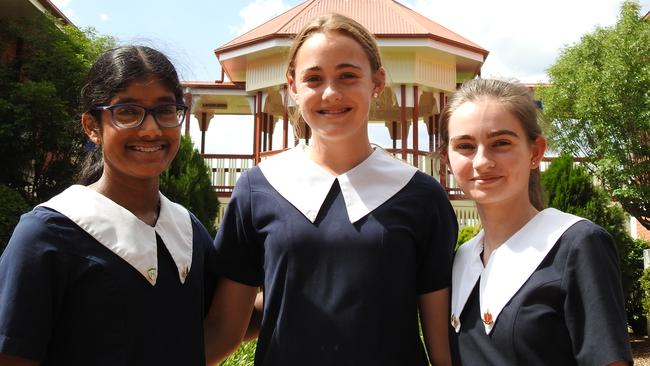 GOLDEN GIRLS: Rheanca Lincoln, Zoe Waters and Sophie Fleming celebrate their National win in The QUEST