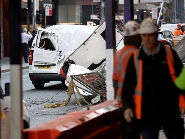 The incident has forced the closure of Pitt St. Picture: NewsWire / Damian Shaw