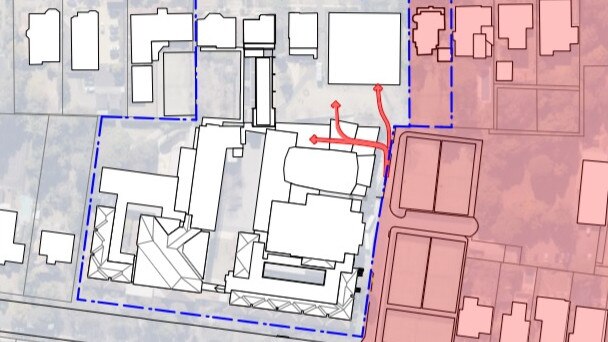 A home next to the college would be demolished as part of the redevelopment.