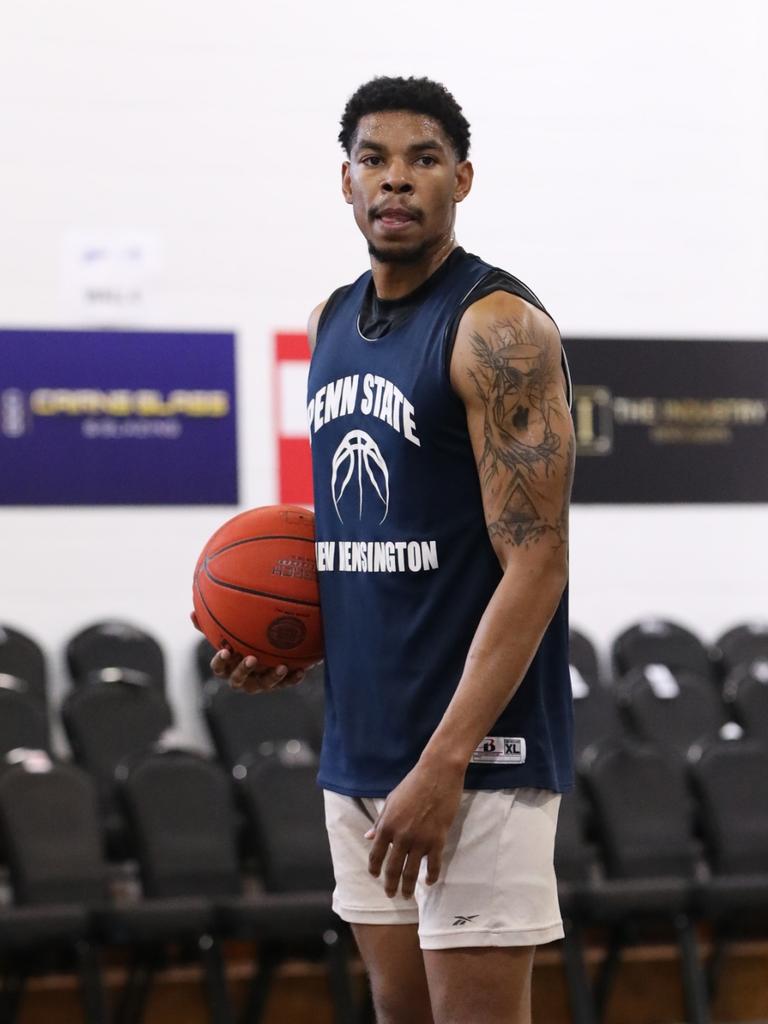 Pictured: Casey Cavaliers forward Dillon Stith at the Taipans "open gym" day at Cairns Basketball. Contributed by Taipans Media.