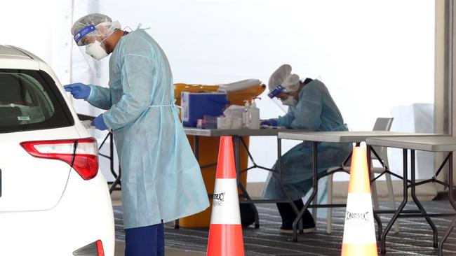 The vaccination and testing centre in Truganina. Picture: David Crosling