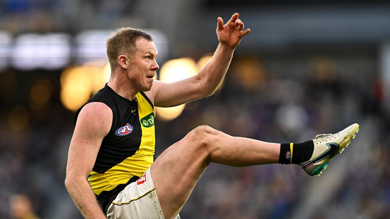 Riewoldt finishes as one of the most decorated Tigers of all time. (Photo by Daniel Carson/AFL Photos via Getty Images)