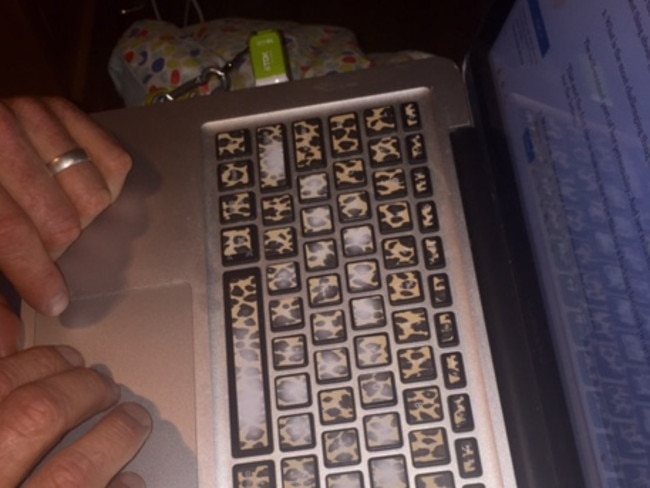 Em’s keyboard. What do you mean it’s hard to see what you’re typing?