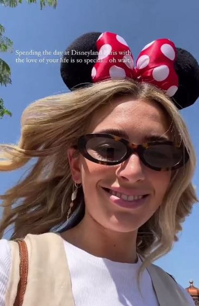 Cassidy joked she was spending the day at Disneyland Paris with the ‘love of her life’. Picture: Instagram/cattcity
