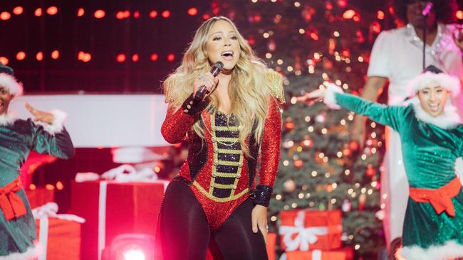 Mariah Carey performs All I Want For Christmas is You. Picture: Terence Patrick