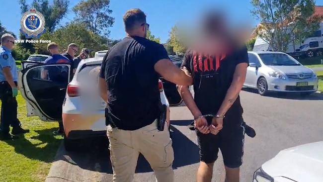 Billy Murphy being arrested by Raptor Squad North officers over the public place shooting in East Maitland last year. Credit: NSW Police