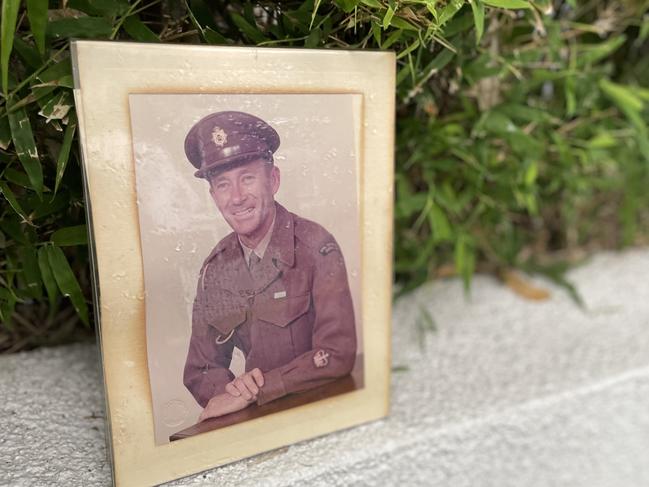 A picture of veteran Trevor Robinson on display in his Paddington street.