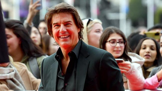 Tom Cruise arrives on the red carpet in Sydney on Monday. Picture: AAP