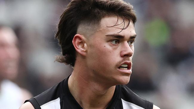 MELBOURNE.  09/07/2022 . AFL . Round 17.    Collingwood vs North Melbourne at the MCG.  Collingwood debutant Josh Carmichael    . Photo by Michael Klein