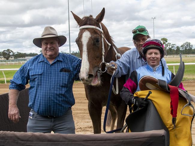 Bush racing owner and hobby trainer Rodney Hay (left). Picture: Paul McInally/Three Way Photos.