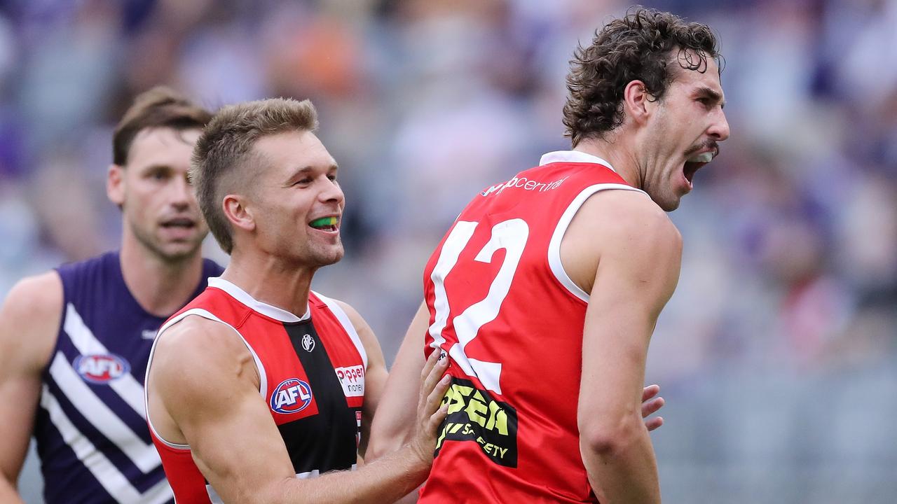 Max King kicked three goals in a four-minute purple patch. Picture: Will Russell/AFL Photos via Getty Images