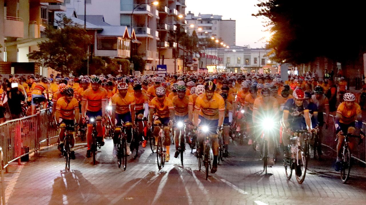 A sea of ochre in Glenelg. (AAP Image/Dean Martin)