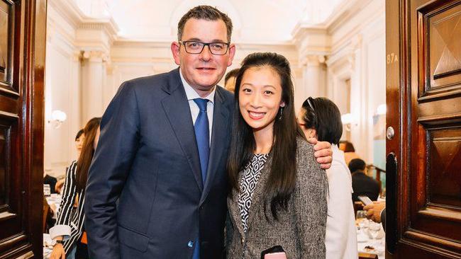 Nancy Yang, A long-serving Andrews government staffer who previously worked for the Chinese Consulate and a United Front-linked education group. Yang with Daniel Andrews