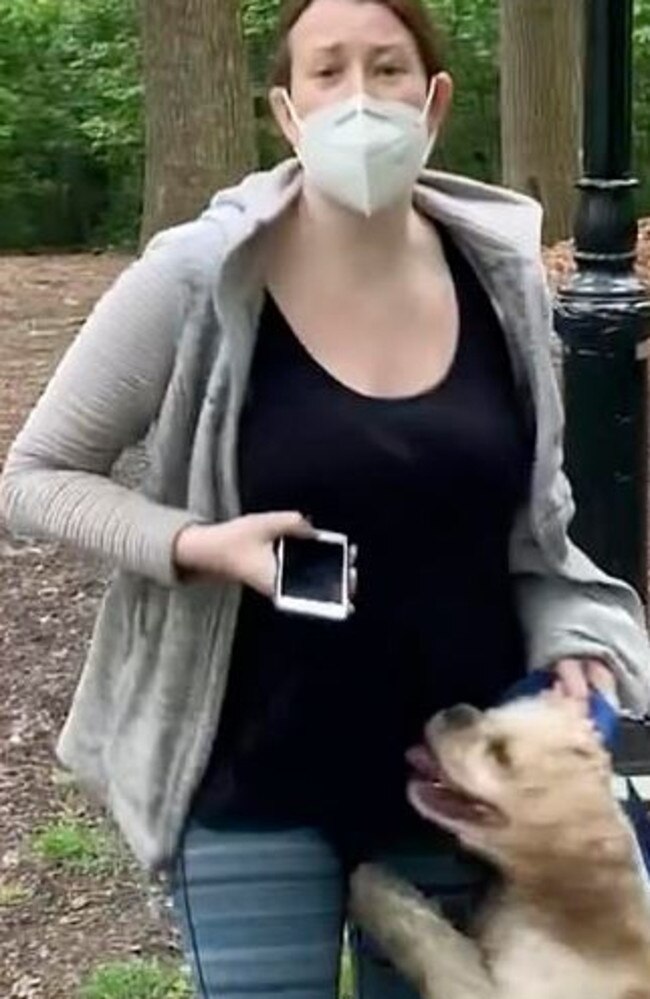 Amy Cooper, the so-called Central Park Karen who falsely claimed to police that a black New York birdwatcher was threatening her in May 2020. Picture: Supplied