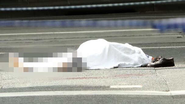 A man’s body lies on the street after the terror attack. Picture: Robert Cianflone/Getty Images