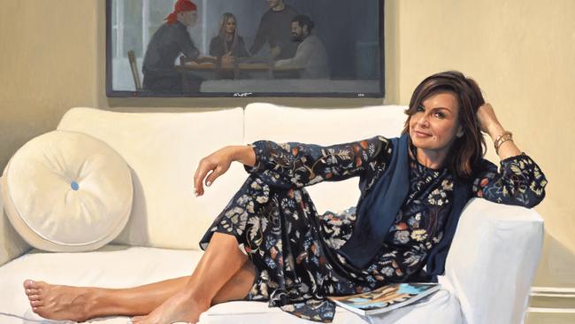 Archibald Prize 2017 finalist and Packing Room Prize winner Peter Smeeth with 'Lisa Wilkinson AM' oil on linen