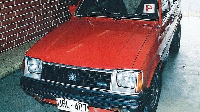 Police are searching for this 1982 Holden Gemini with expired plates over the disappearance and suspected murder of Dale McCauley. Picture: SA Police