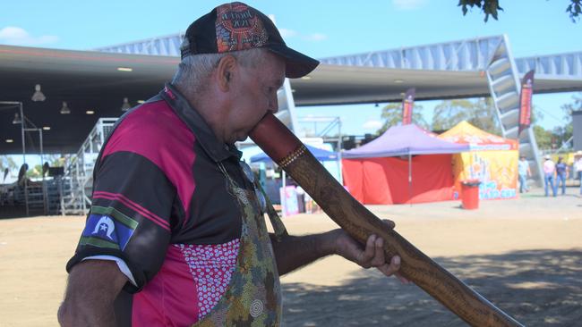 Bill Speedy from the Nullawooka First Nations Gallery and Tours presented at the Dalby Show 2023. Picture: Emily Devon