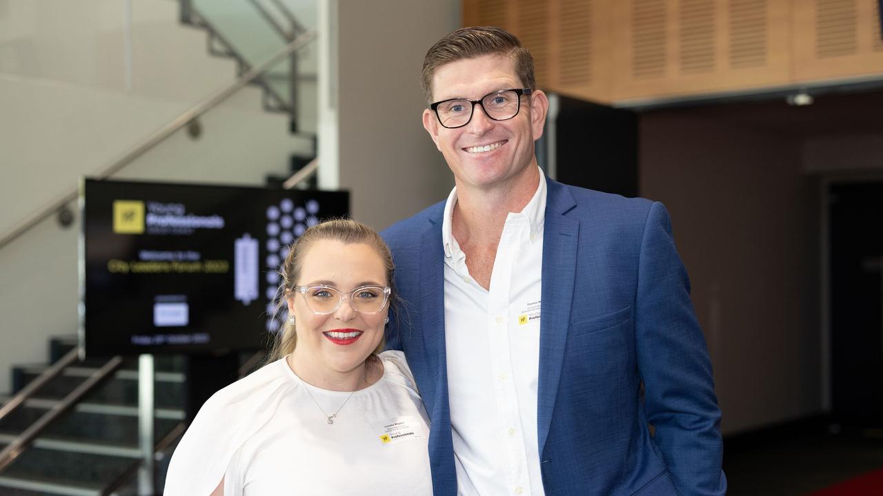 Loretta Wiggins, Thomas Wiggins at the YP Gold Coast City Leaders Forum, 2023. Picture: Celeste Humphrey