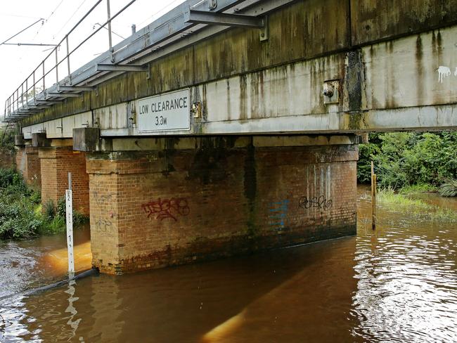 The railway underpass on Turpentine Rd, Kangy Angy, during a flood. Picture: Troy Snook