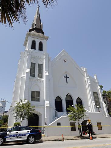 Emanuel AME Church in Charleston where the shooting took place. Picture: Stephen B. Morton/AP