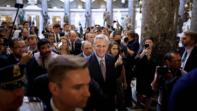 Kevin McCarthy walks to the House Chamber ahead of the vote. Picture: Getty Images via AFP.