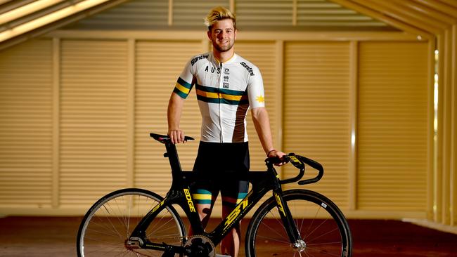 Cyclist Carlos Carisimo in his Australian colours. Picture: AAP/Sam Wundke