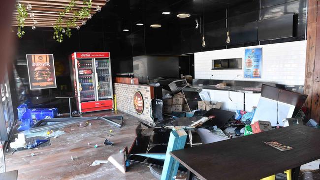 A car has smashed into a popular Sunshine Coast chicken shop at the weekend, Mooloolaba. Picture: Patrick Woods.