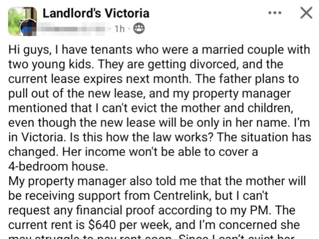 ’I can’t evict the mother and children’ the landlord wrote, prompting fierce backlash.