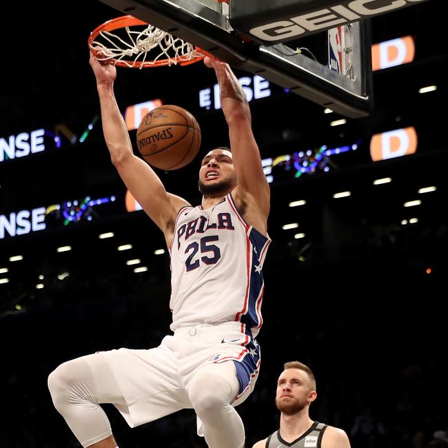 Ben Simmons remains more comfortable in the paint. (Photo by Elsa/Getty Images)