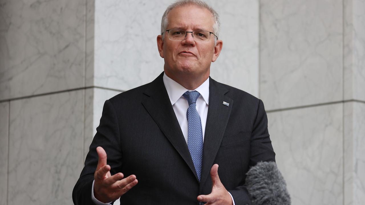 Prime Minister Scott Morrison said the figures were pleasing but Australia’s ongoing vaccination push remained critical to economic strength. Picture: NCA NewsWire / Gary Ramage