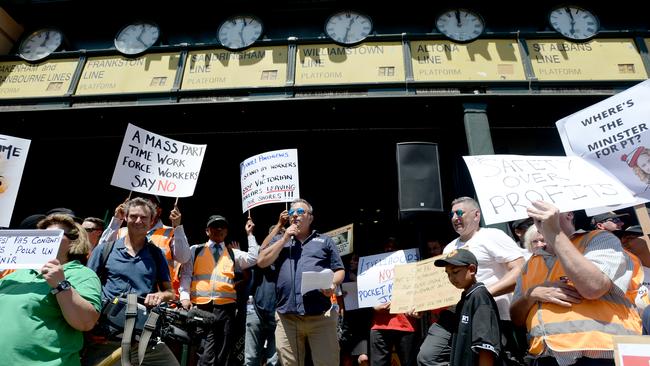 The public transport union planned to hold strike action during the Grand Prix, causing chaos for motoring fans. Picture: Andrew Henshaw