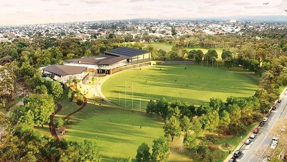 Artist’s impression of Adelaide Crows’ shelved plans to redevelop the Aquatic Centre in North Adelaide.