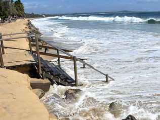 GONE: An eroded Noosa Main Beach. Picture: Caitlin Zerafa