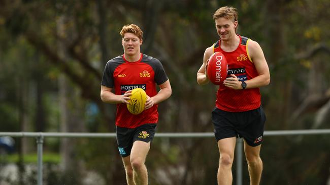 Matt Rowell and fellow rookie Noah Anderson training together.