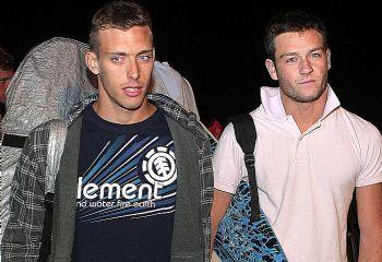 Brave boys ... French surfers Michael Thomas and Sebastian Le Bail helped the injured surfer ashore