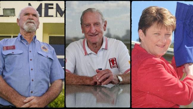 (L) Kenneth Higgins, the late Paul Goener and Julie Arthur were awarded Medals of the Order of Australia for their services to veterans, sport and local government.