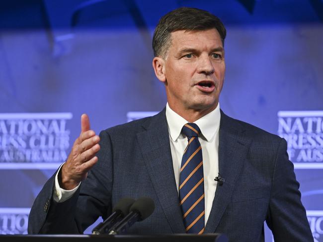 CANBERRA, Australia, NewsWire Photos. May 22, 2024: Shadow Treasurer Angus Taylor addresses the National Press Club of Australia in Canberra. Picture: NewsWire / Martin Ollman